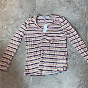 Multi-color Stripped stretchy t-shirt